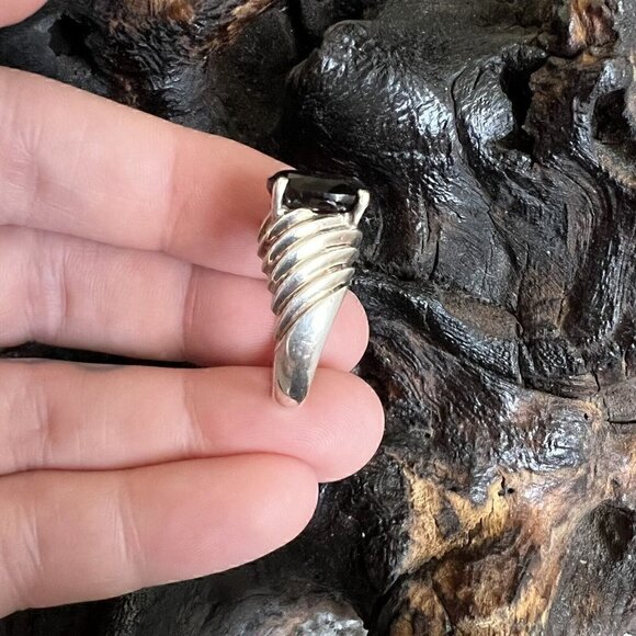 Vintage Clyde Duneier 3.63 ct Oval Smoky Quartz Ring Size 9 Sterling Silver CID - Picture 8 of 13